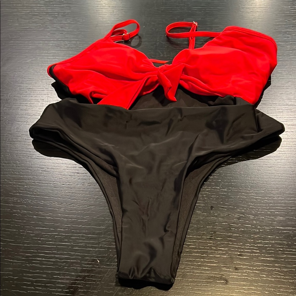 Red and Black Cut out one piece size large
